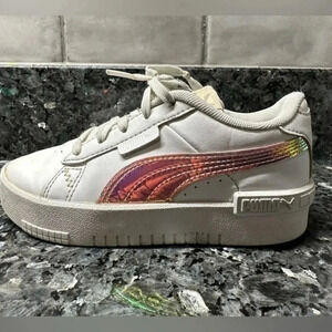 Puma | Size 11.5 Girls Youth | Pink & White Iridescence Puma Sneakers Shoes